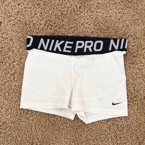Nike Women's Black and White Athletic Shorts